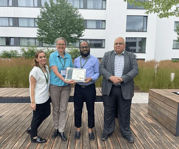 Receiving WEO Star certificate, Munich, Germany